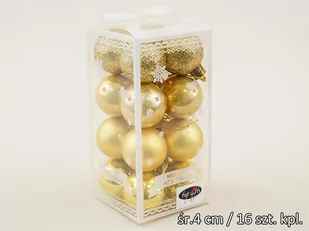 Bombki choinkowe złote - 4 cm - 16 szt. - Bombki - miniaturka - grafika 1