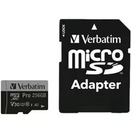 Karty pamięci - Verbatim 256GB microSDXC Pro 90MB/s - darmowy odbiór w 22 miastach i bezpłatny zwrot Paczkomatem aż do 15 dni - miniaturka - grafika 1
