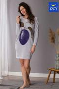 Sukienki - Polarowa sukienka z grafiką śliwki Homewear LHD 206 1 - miniaturka - grafika 1