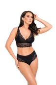 Komplety bielizny - Figi damskie ze średnim stanem midi z koronką kod 194/1 czarne  L - miniaturka - grafika 1