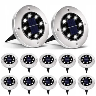 12x LAMPKI OGRODOWE SOLARNE GRUNTOWE WBIJANE NAJAZDOWE LED - Lampy ogrodowe - miniaturka - grafika 1