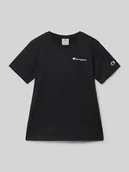 Koszulki dla chłopców - T-shirt z nadrukiem z logo - miniaturka - grafika 1