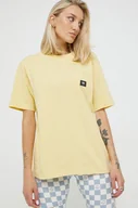 Koszulki sportowe damskie - Vans t-shirt bawełniany kolor żółty - miniaturka - grafika 1