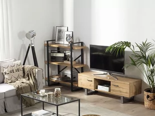 Beliani Szafka RTV jasne drewno TIMBER - Szafki RTV - miniaturka - grafika 1