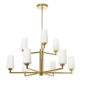 Lampy sufitowe - Kaspa Żyrandol nad stół GRANDE 11080805 salonowy zwis złoty biały - miniaturka - grafika 1