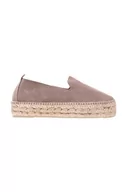 Espadryle damskie - Manebi espadryle zamszowe Double Sole Espadrilles kolor brązowy na platformie K 1.9 D0 - miniaturka - grafika 1