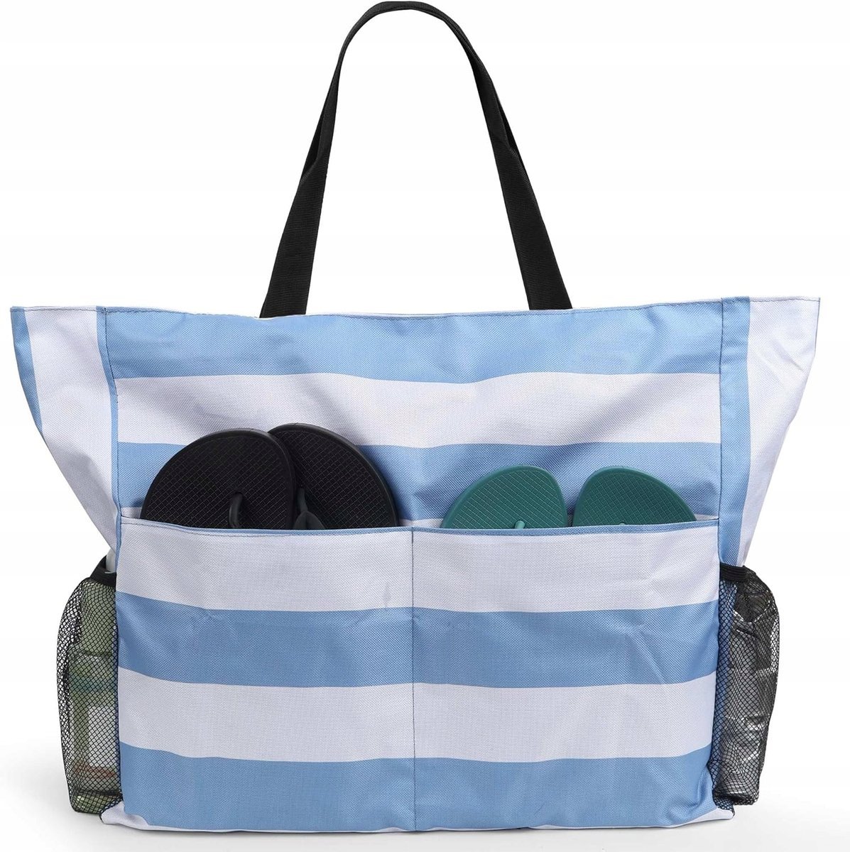 TORBA PLAŻOWA RODZINNA SIATKOWA POJEMNA DUŻA 42 x 37 x 15 cm 7 PRZEGRÓDEK