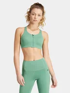 Bielizna sportowa damska - adidas Biustonosz sportowy TLRD Impact Luxe IT6655 Zielony - miniaturka - grafika 1