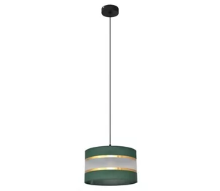 Żyrandol na lince HELEN 1xE27/60W/230V śr. 25 cm zielony/złoty - Lampy sufitowe - miniaturka - grafika 1