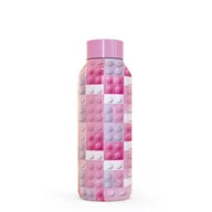 Shakery i bidony sportowe - Quokka Solid Kids - Butelka termiczna ze stali nierdzewnej 510 ml (Pink Bricks) - miniaturka - grafika 1