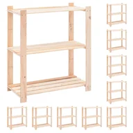 Szafy i regały magazynowe - vidaXL Regały z 3 półkami, 10 szt., 80x38x90 cm, sosna, 150 kg 8719883854755 - miniaturka - grafika 1