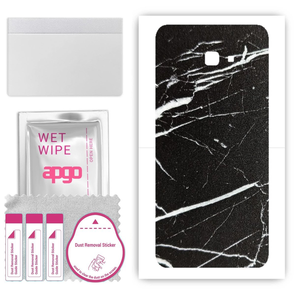 Folia naklejka skórka strukturalna na TYŁ do Samsung Galaxy J4 Plus - Marmur Ciemny - apgo SKINS