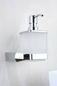 Blue Water ROK-87072 materiał mosiądz wykończenie chrom pojemnik dozownika wykonany z matowego szkła Linia wzornictwa dopasowana do baterii serii ROK - Kubki na szczoteczki do zębów - miniaturka - grafika 1
