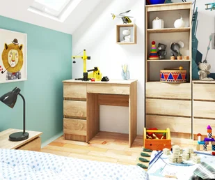 BIURKO KOMPUTEROWE A-7 90 cm LEWE SONOMA - Biurka - miniaturka - grafika 9