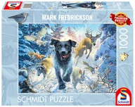 Puzzle - Schmidt, Puzzle PQ MARK FREDRICKSON Labrador na śniegu, 1000 el. - miniaturka - grafika 1