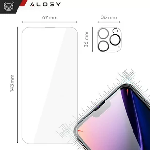 Etui Case do iPhone 14 Pro + zestaw 4 szkieł 5w1 pancerne 360 Alogy Hybrid 2x Szkło na ekran +2x obiektyw czarno-przezroczyste - Etui i futerały do telefonów - miniaturka - grafika 4