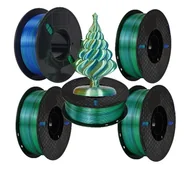 Filamenty i akcesoria do drukarek 3D - filament do drukarek 3D, trójkolorowy materiał jedwabny, szpula bez pęcherzyków powietrza, 5 kg kolor I - miniaturka - grafika 1