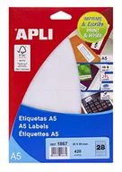 Etykiety do drukarek - APLI 1867 – białe etykiety A5 20 x 50 mm, 15 arkuszy - miniaturka - grafika 1