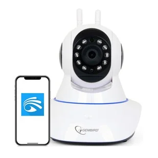 Gembird Kamera IP wewnętrzna 720p WiFi Smart obrotowa biała ICAM-WRHD-01 - Kamery IP - miniaturka - grafika 1