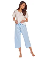 Piżamy damskie - Piżama damska krótki rękaw, szerokie spodnie 657-xxl - miniaturka - grafika 1