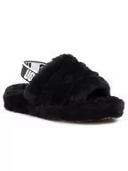 Buty dla dziewczynek - UGG Kapcie K Fluff Yeah Slide 1098494K Czarny - miniaturka - grafika 1