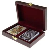 Piatnik Karty lux w pudełku drewnianym