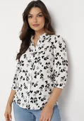 Koszule damskie - Biała Koszula z Wiskozy w Serduszka Ornela - miniaturka - grafika 1