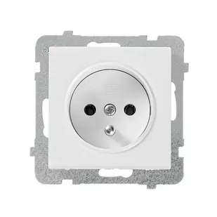 LEDart pojedyncze z uziemieniem, bez ramki - Ospel Sonata GP-1RZ/m/00, kolor biały, 16A/250V - Gniazdka elektryczne - miniaturka - grafika 1