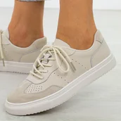 Półbuty damskie - Beżowe skórzane półbuty damskie Vinceza 41481 - miniaturka - grafika 1