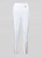 Spodnie damskie - Spodnie materiałowe o kroju slim fit z detalem z logo model ‘Panna’ - miniaturka - grafika 1