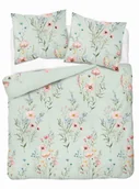 Pościel - Pościel Miętowa W Kwiaty Łąkowe Akwarelowe – 220X200 – Kolekcja Naturalis - miniaturka - grafika 1