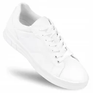 Sneakersy damskie - BUTY sportowe damskie BIG STAR sneakersy trampki SKÓRZANE białe NN274458 36 - miniaturka - grafika 1
