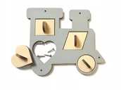 Zabawki sensoryczne - Sorter lokomotywa do tablic manipulacyjnych. Ciuchcia - miniaturka - grafika 1