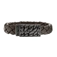 Bransolety męskie - Bransoletka Męska Police S14AHW03B Skórzany 19 cm - miniaturka - grafika 1