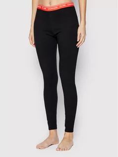 Spodnie damskie - Calvin Klein Underwear Legginsy 000QS6426E Czarny Slim Fit - grafika 1