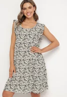 Sukienki - Szara Rozkloszowana Sukienka Bawełniana bez Rękawów w Wzór Paisley Tullio - miniaturka - grafika 1