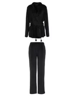Kurtki damskie - Emporio Armani Damska kurtka szenilowa + luźne spodnie (2 sztuki), czarny, XL - miniaturka - grafika 1