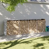 Wózki magazynowe - vidaXL Stojak na drewno, jasnoszary, 300x45x100 cm, stal galwanizowana - miniaturka - grafika 1