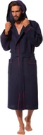 Piżamy damskie - Morgenstern szlafrok męski bawełniany rozmiar L granatowy - miniaturka - grafika 1