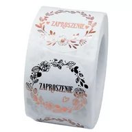 Scrapbooking - Naklejki Ozdobne Okrągłe 3,8 Cm Zaproszenie 100Szt - miniaturka - grafika 1