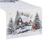 Obrusy i serwetki - Obrus świąteczny, gobelinowy z nicią metaliczną, 40X100 - miniaturka - grafika 1