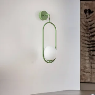 Jupiter Lampa ścienna Samba, 1-punktowa, zielono-biała - Lampy ścienne - miniaturka - grafika 1