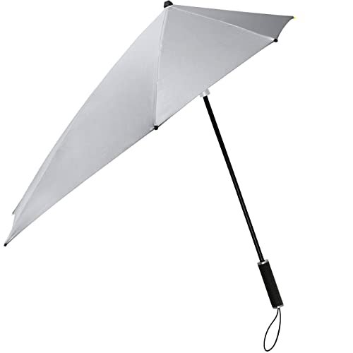 Impliva STORMaxi aerodynamiczny parasol sztormowy, otwór ręczny, wiatroszczelny, Ø 92 cm, srebrny