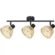 Lampy sufitowe - Rabalux Rattan lampa podsufitowa 3x15W czarny mat/beżowy 3135 - miniaturka - grafika 1