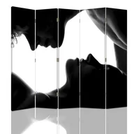 Parawany - Parawan dwustronny FEEBY, Pocałunek czarno biały 180x170 - miniaturka - grafika 1