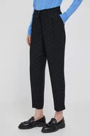 Spodnie damskie - Sisley spodnie damskie kolor czarny fason cygaretki high waist - miniaturka - grafika 1