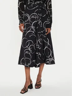 KARL LAGERFELD Spódnica midi 245W1203 Czarny Regular Fit - Spódnice - miniaturka - grafika 1