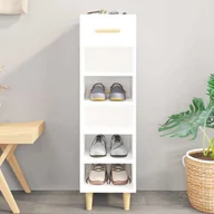 Szafki na buty - Biała szafka na buty o wysokim połysku 30x35x105 cm materiał drewnopochodny - miniaturka - grafika 1