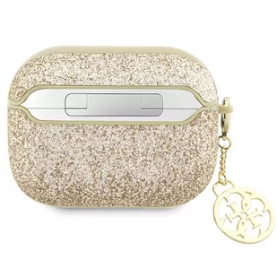 Guess GUAP2GLGSHD AirPods Pro 2 cover złoty/gold Glitter Flake 4G Charm - Akcesoria do słuchawek - miniaturka - grafika 2