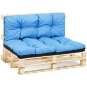 Poduszki ogrodowe - Poduszki na palety na zewnątrz - SET: 40x120 cm + 80x120 cm - siedzisko na europalety nadające się do prania błękitny - miniaturka - grafika 1